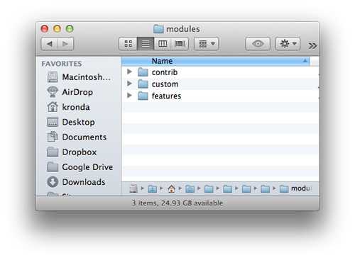 A nice organized modules folder
