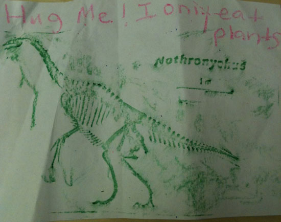 Dinosaur drawing present